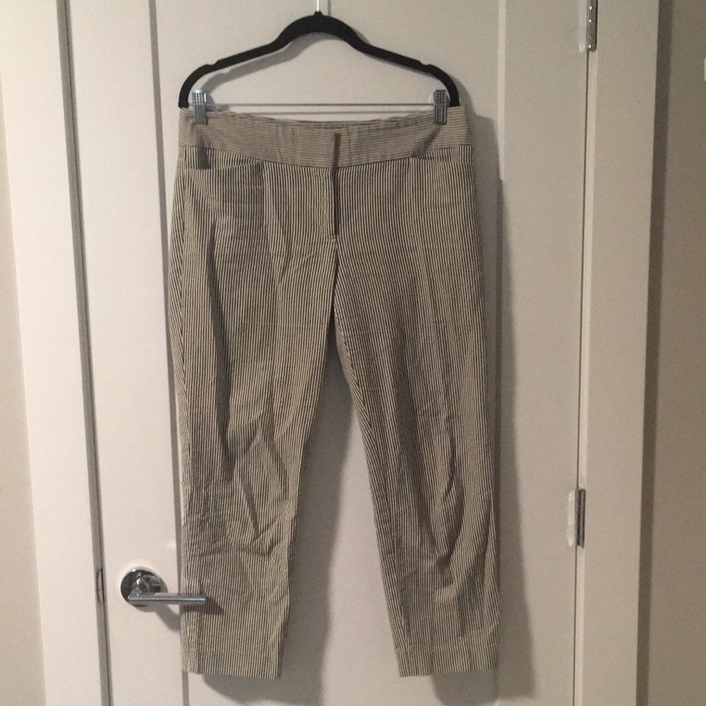 Loft Pinstripe Grey Pants Size 8